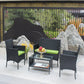 4PC Rattan Patio Set – Outdoor Wicker Sofa with Cushions Prime Mart