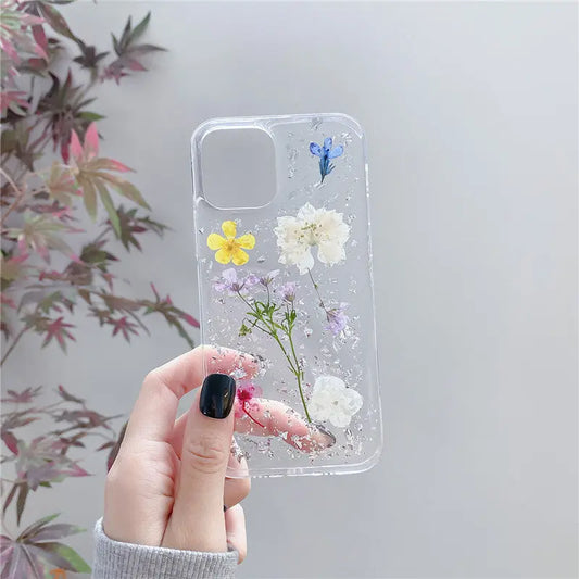 Silver Foil Dried Flowers For Mobile Phone Cases Epoxy Transparent Prime Mart