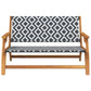 White Acacia Wood Garden Furniture – 122 x 78 x 73 cm Prime Mart
