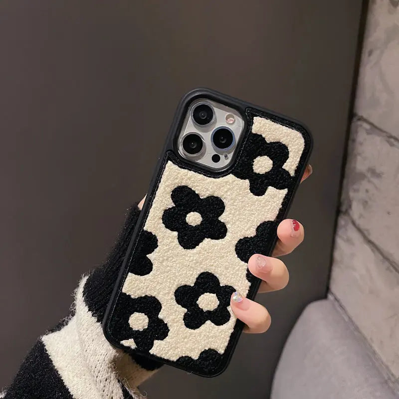 Plush Flowers Are Suitable For Ladies Autumn And Winter Mobile Phone Cases - Prime Mart Prime Mart