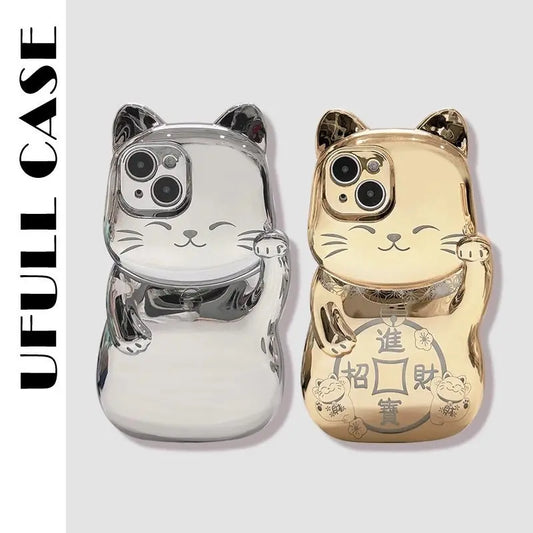 Luxury Chinese Style Electroplated Fortune Cat Phone Case New Female Prime Mart