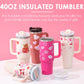 40oz Insulated Tumbler with Handle & Straw – Spill-Proof Travel Mug