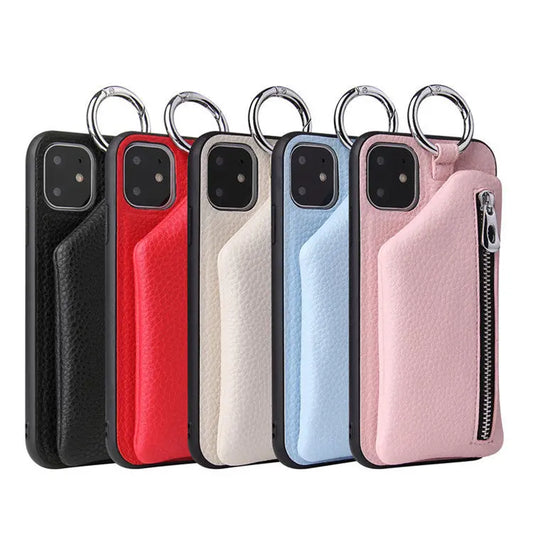 PU Leather Strap Cord Coin Purse Phone Cases Crossbody Neck Lanyard Wallet Cover Prime Mart