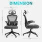 Ergonomic Black Swivel Office Chair – High Back Mesh with Adjustable Headrest