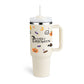 40oz Insulated Tumbler with Handle & Straw – Spill-Proof Travel Mug