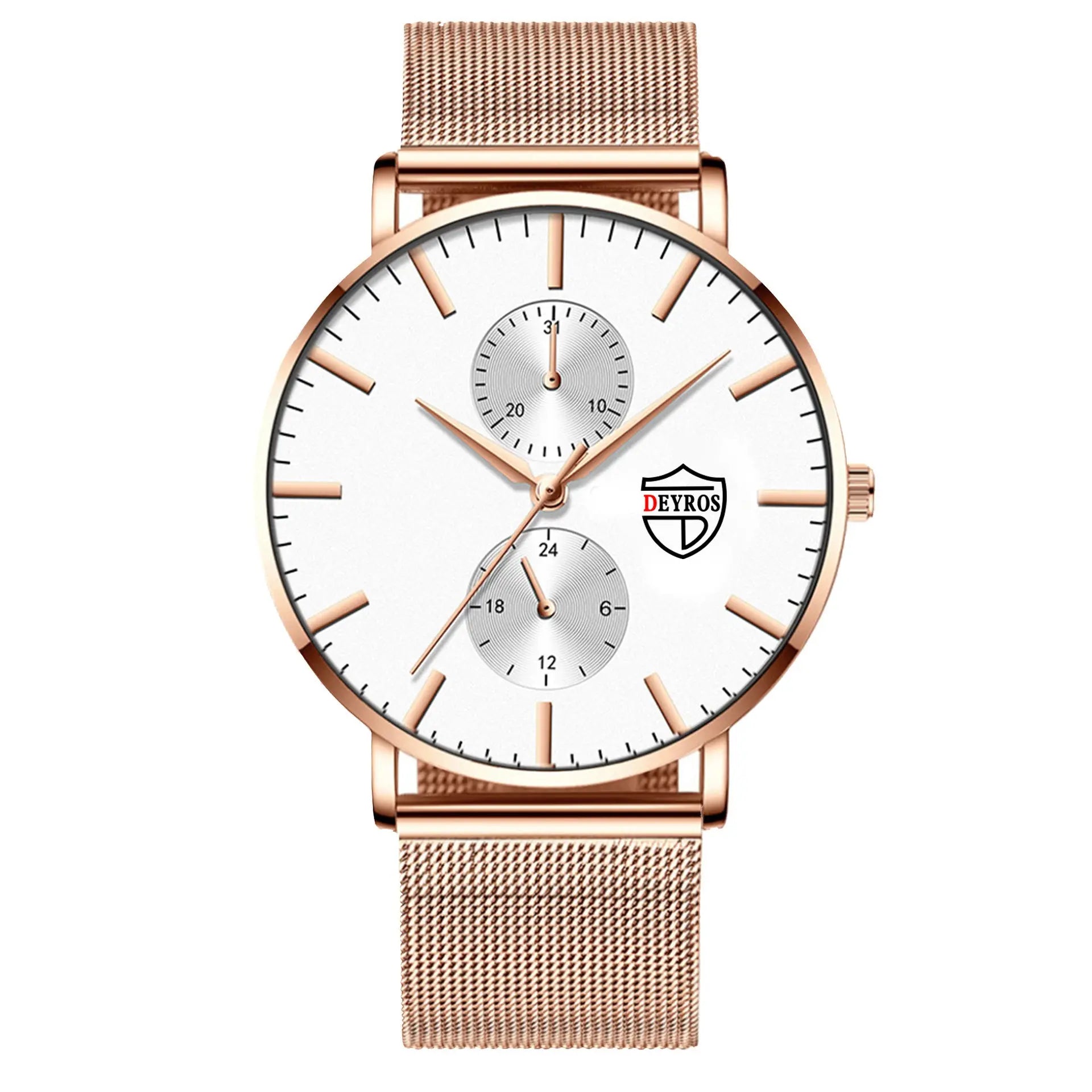 New Simple Fashion Men's Vacuum Plating Mesh Strap Quartz Watch Prime Mart