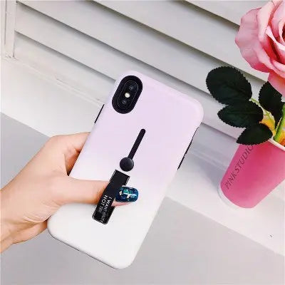 Compatible WithHide Ring Stand Case ForX 8 Plus Candy Double Color Phone Cases For 7 6 6s Plus TPU Prime Mart