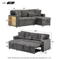 L-Shaped Corner Sofa Bed – Extendable with Bed Box & Integrated Shelf