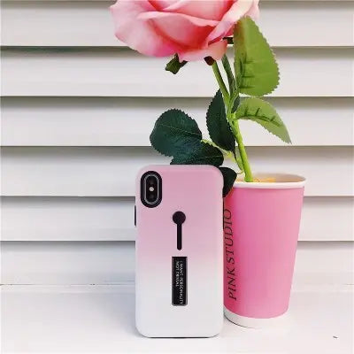 Compatible WithHide Ring Stand Case ForX 8 Plus Candy Double Color Phone Cases For 7 6 6s Plus TPU Prime Mart