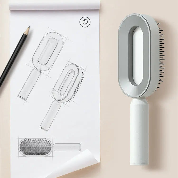 Self-Cleaning Hair Brush & Scalp Comb – Prime Mart Prime Mart