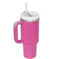 40oz Insulated Tumbler with Handle & Straw – Spill-Proof Travel Mug