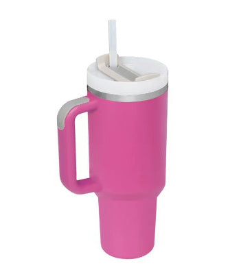 40oz Insulated Tumbler with Handle & Straw – Spill-Proof Travel Mug