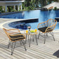 3-Piece Rattan Furniture Set – Cushioned Chair & Table Prime Mart