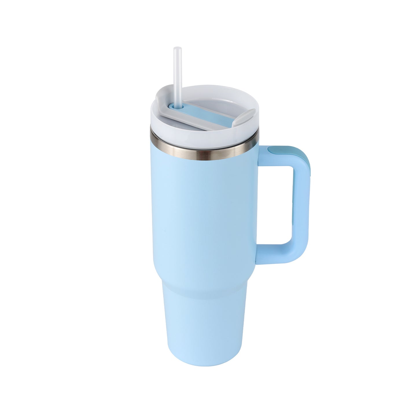 40oz Insulated Tumbler with Handle & Straw – Spill-Proof Travel Mug