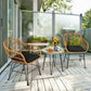 3-Piece Rattan Furniture Set – Cushioned Chair & Table Prime Mart