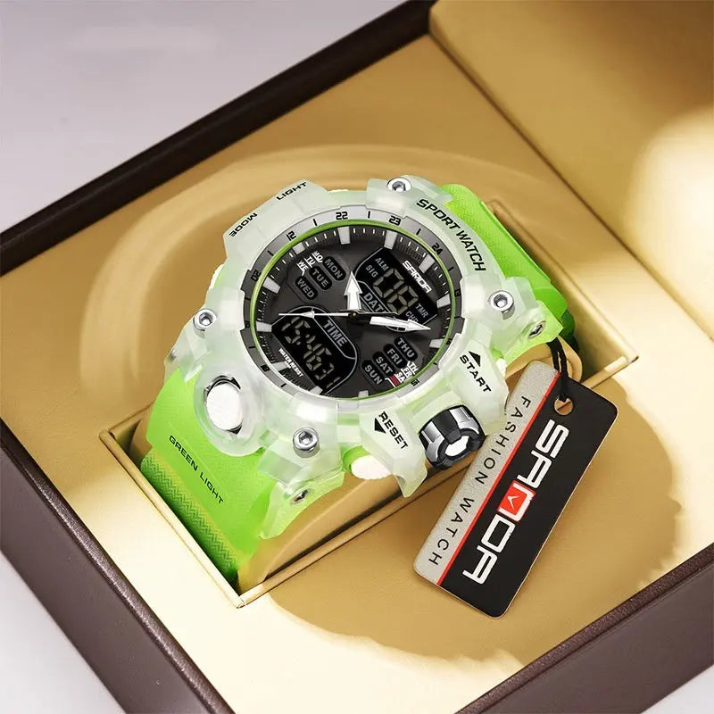 Sanda Green Light Alarm Clock – Waterproof & Shockproof Prime Mart