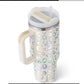 40oz Insulated Tumbler with Handle & Straw – Spill-Proof Travel Mug
