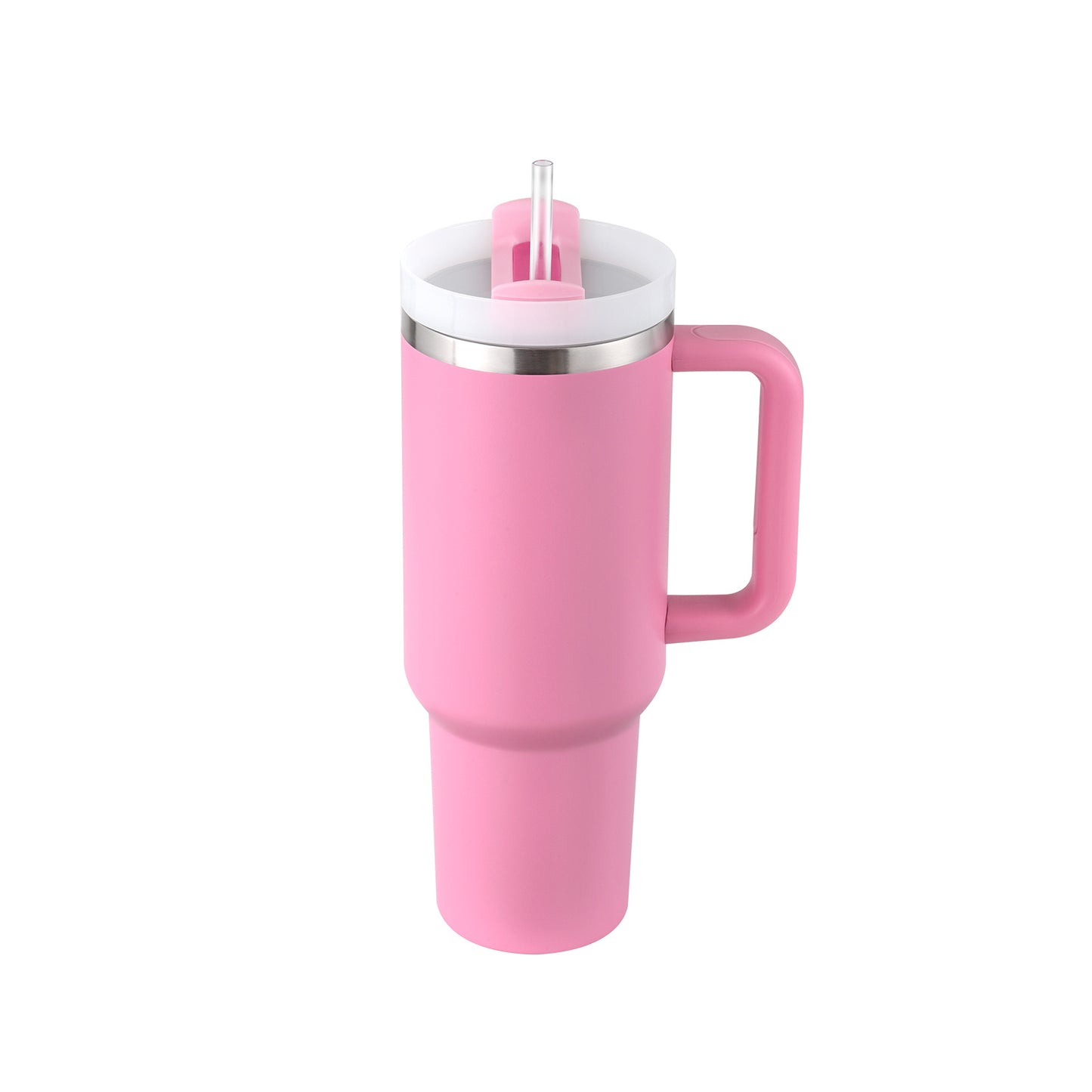 40oz Insulated Tumbler with Handle & Straw – Spill-Proof Travel Mug