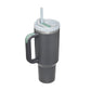 40oz Insulated Tumbler with Handle & Straw – Spill-Proof Travel Mug