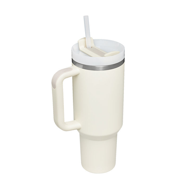 40oz Insulated Tumbler with Handle & Straw – Spill-Proof Travel Mug