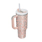 40oz Insulated Tumbler with Handle & Straw – Spill-Proof Travel Mug
