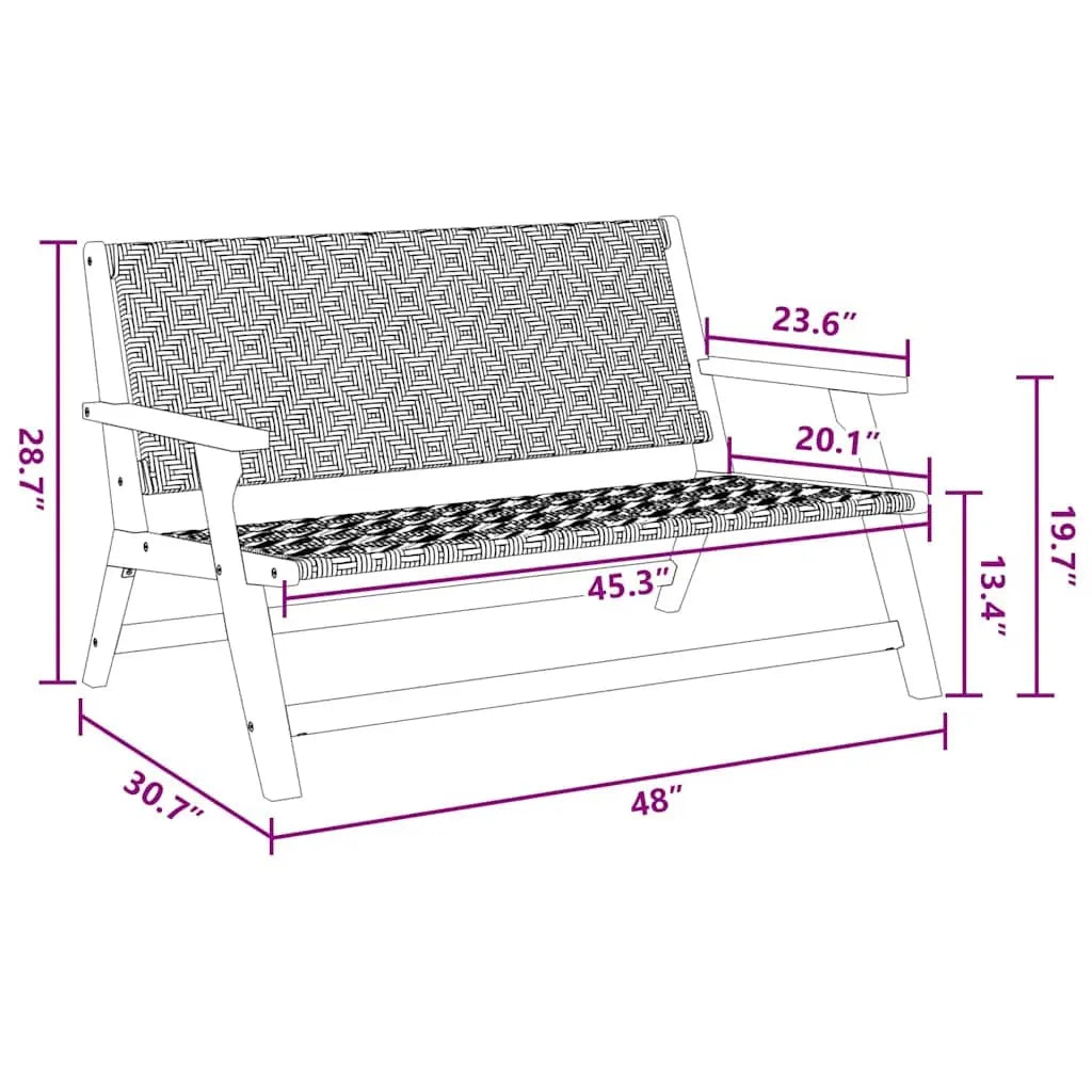 White Acacia Wood Garden Furniture – 122 x 78 x 73 cm Prime Mart