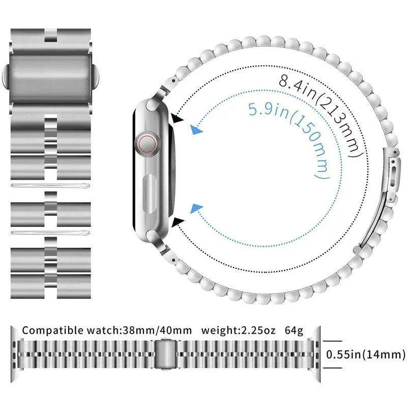 Small Semicircle Three-Bead Watch Strap – Durable & Stylish Prime Mart