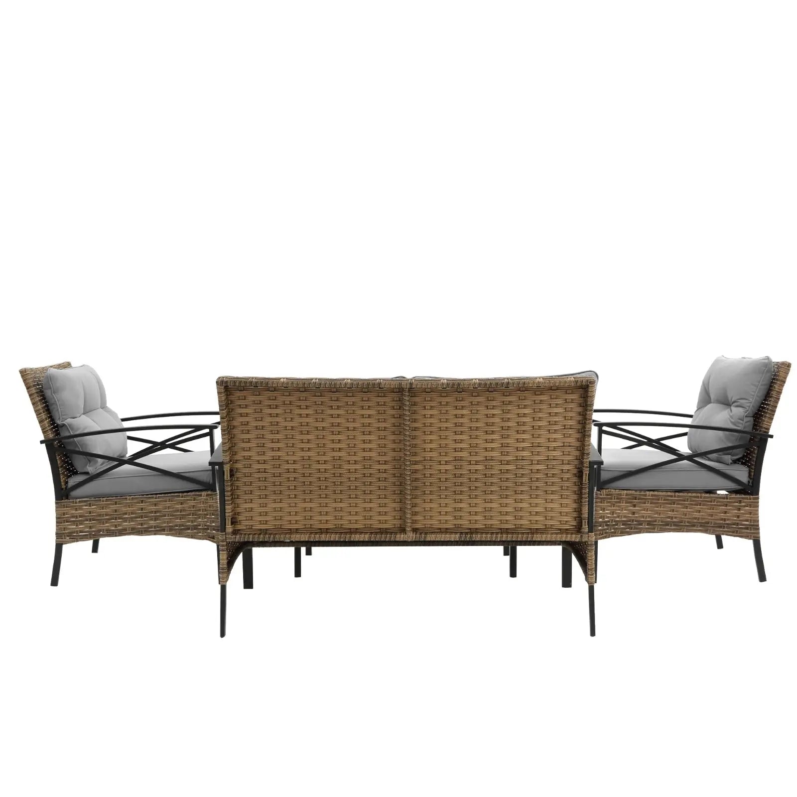 4-Piece Patio Sectional Sofa Set – KD Rattan Wicker Prime Mart