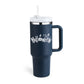 40oz Insulated Tumbler with Handle & Straw – Spill-Proof Travel Mug