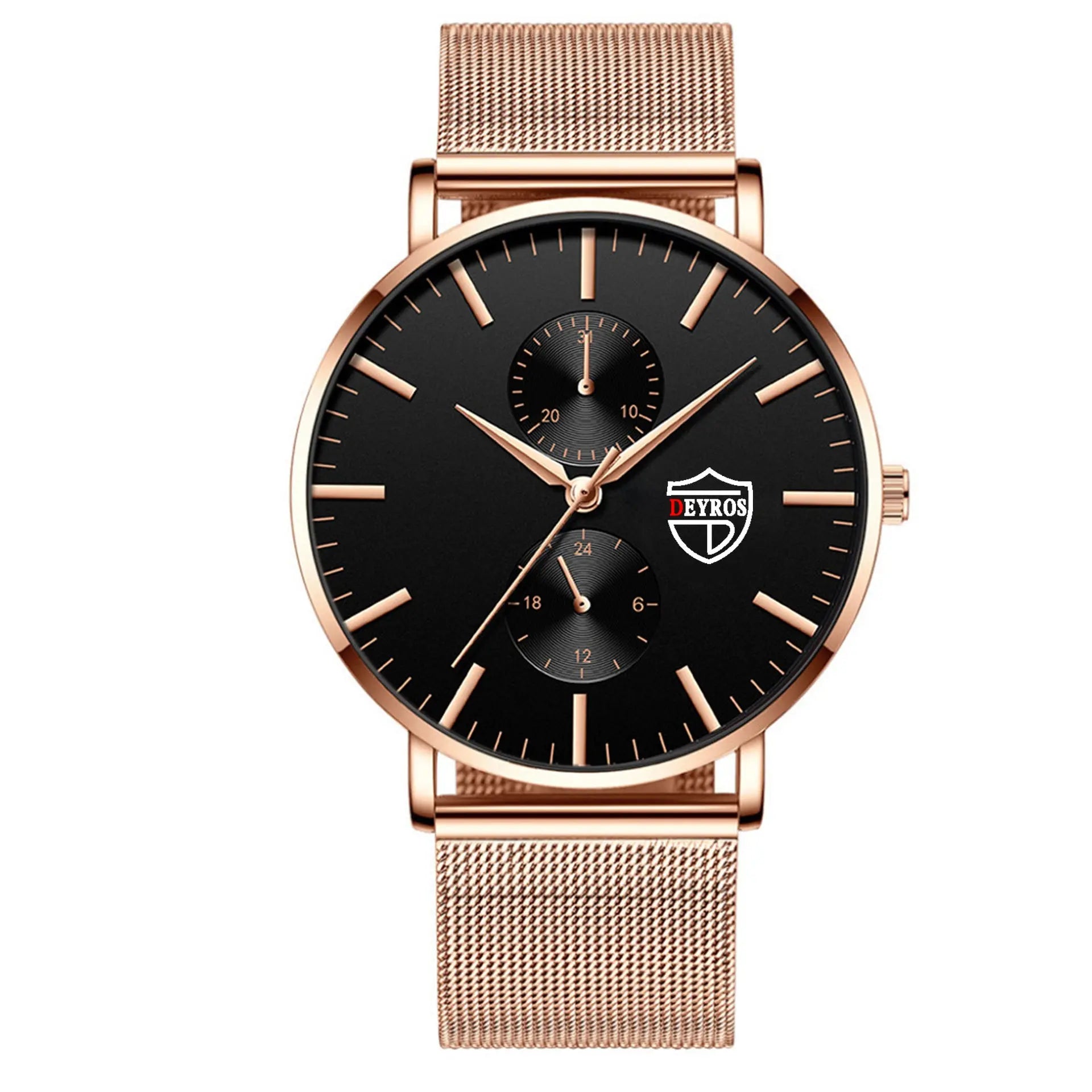 New Simple Fashion Men's Vacuum Plating Mesh Strap Quartz Watch Prime Mart