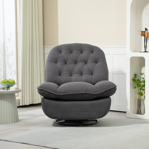 360° Swivel Recliner Chair with Chenille Upholstery – Gray