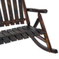 Classic Wooden High-Back Rocker – Outdoor Garden Chair Prime Mart