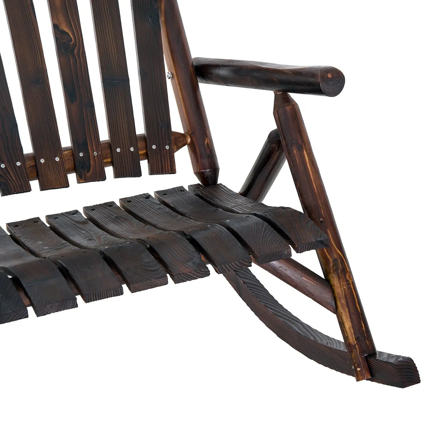 Classic Wooden High-Back Rocker – Outdoor Garden Chair Prime Mart