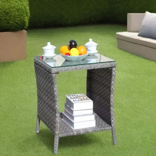 Outdoor Patio Coffee Table – Clear Tempered Glass Prime Mart