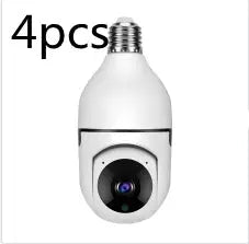Prime Mart WiFi Bulb Camera 1080P – E27 Smart 5G Security Monitor with 4X Zoom & Alarm Beie