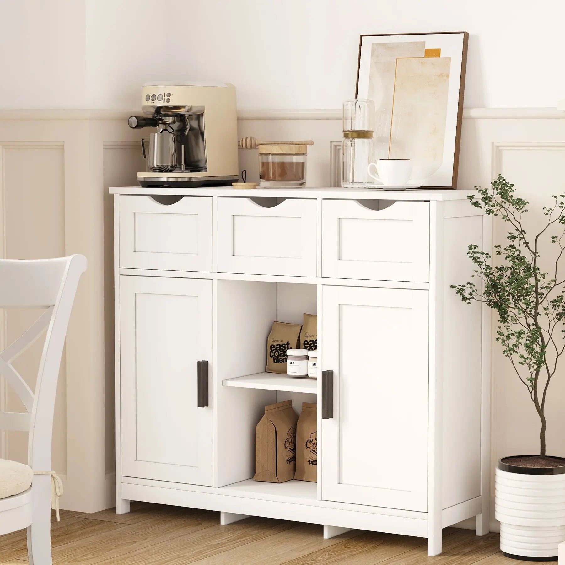 Cabinets With Drawers And Shelves, Living Room, Bedroom, Bathroom Decor Cabinets Furniture Home Decor - White Prime Mart