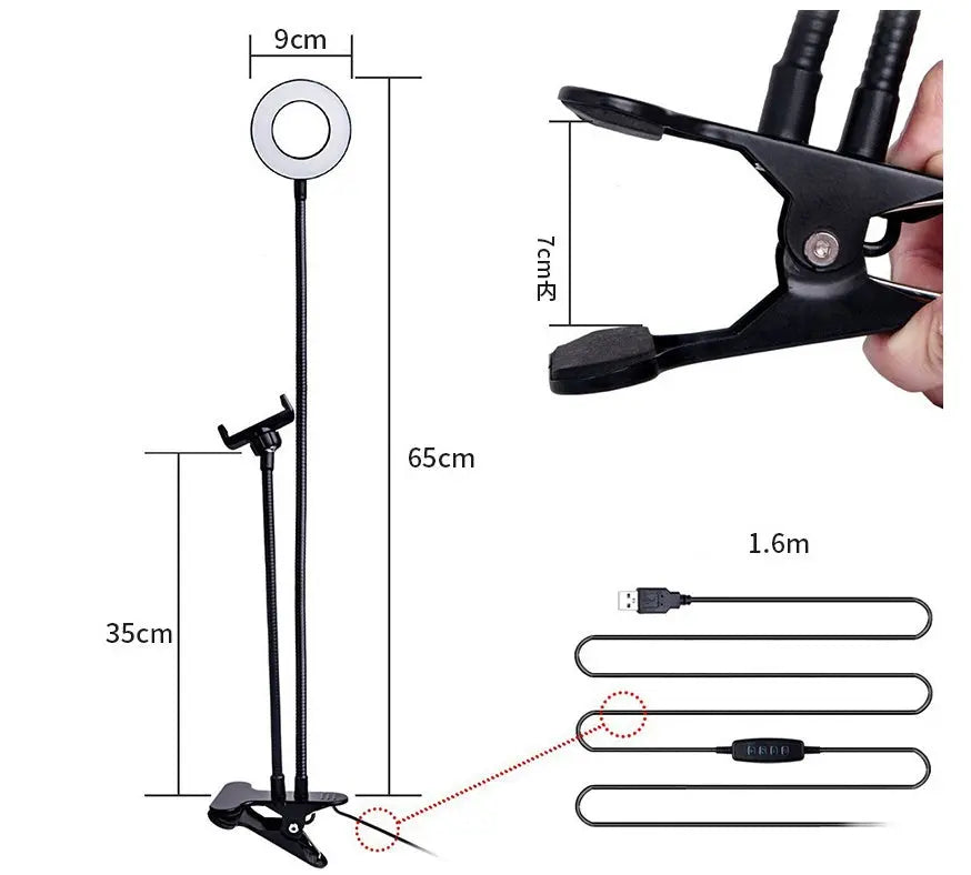 Prime Mart LED Selfie Ring Light – 8cm Adjustable Makeup & Live Light Prime Mart