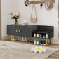 TREXM Modern Shoe Storage Bench with Cushion (Gray)