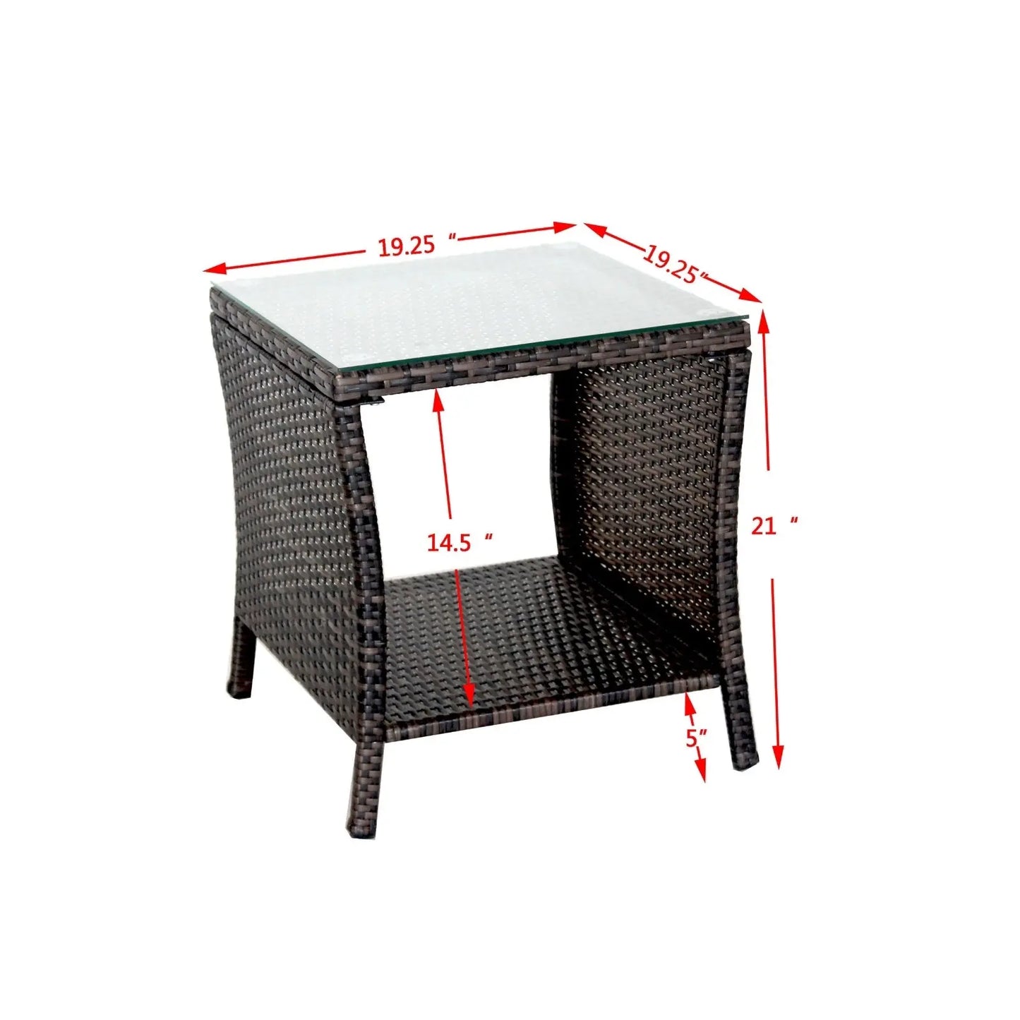 Outdoor Patio Furniture 1 Coffee Table With Clear Tempered Glass Prime Mart