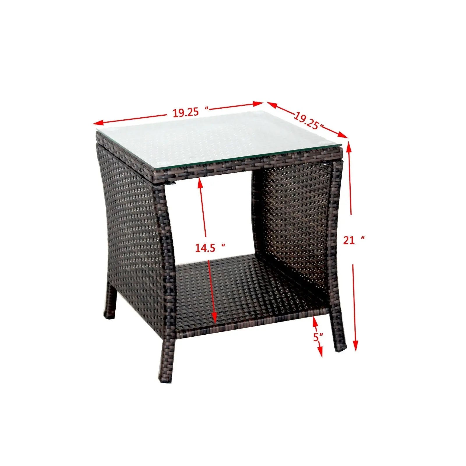 Outdoor Patio Furniture 1 Coffee Table With Clear Tempered Glass Prime Mart