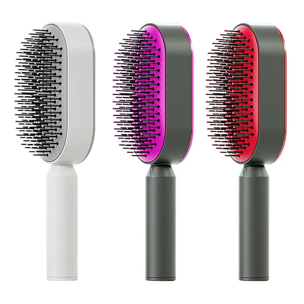 Self-Cleaning Hair Brush & Scalp Comb – Prime Mart Prime Mart
