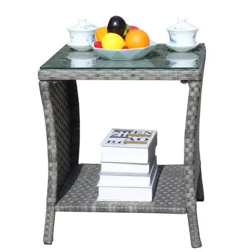 Outdoor Patio Coffee Table – Clear Tempered Glass Prime Mart