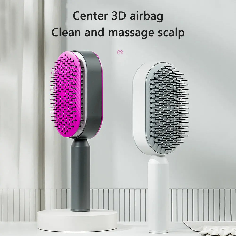 Self-Cleaning Hair Brush & Scalp Comb – Prime Mart Prime Mart