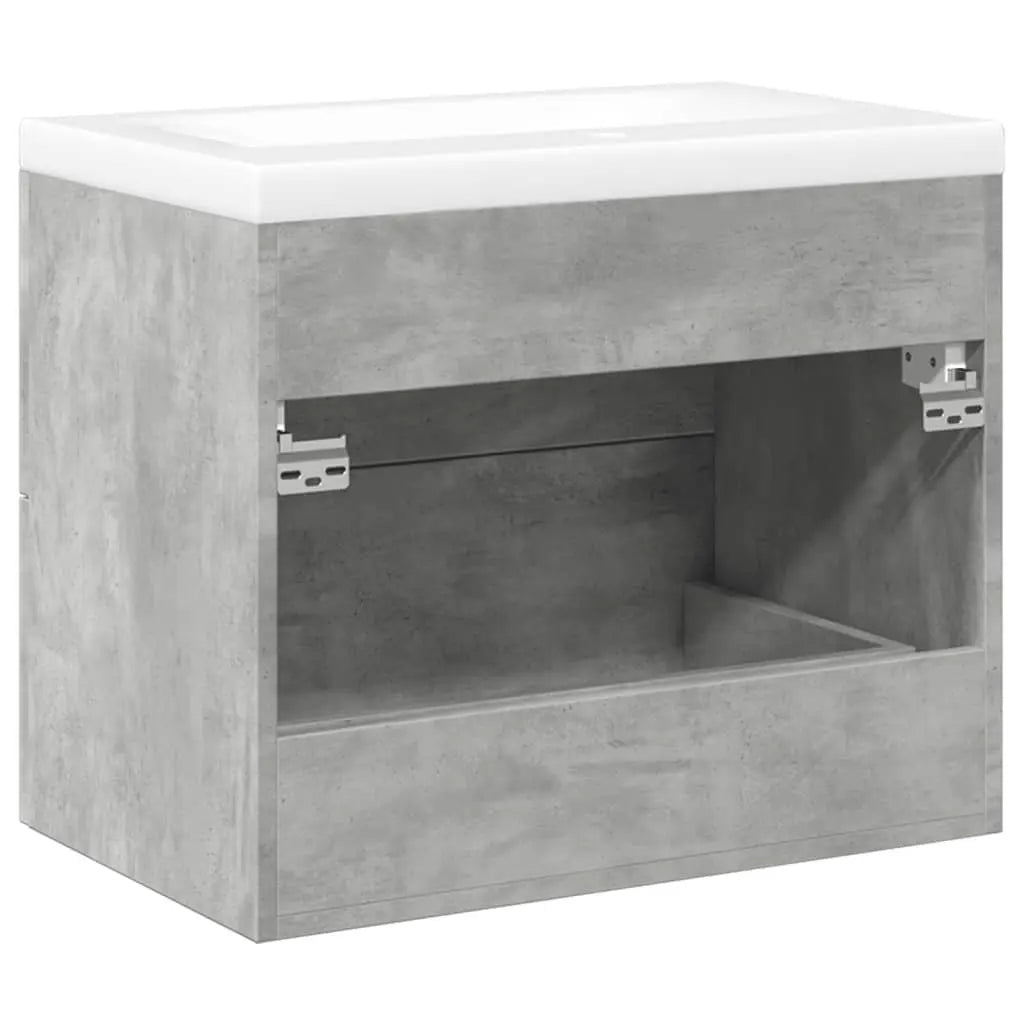 2-Piece Bathroom Furniture Set – Concrete Grey Wood Prime Mart