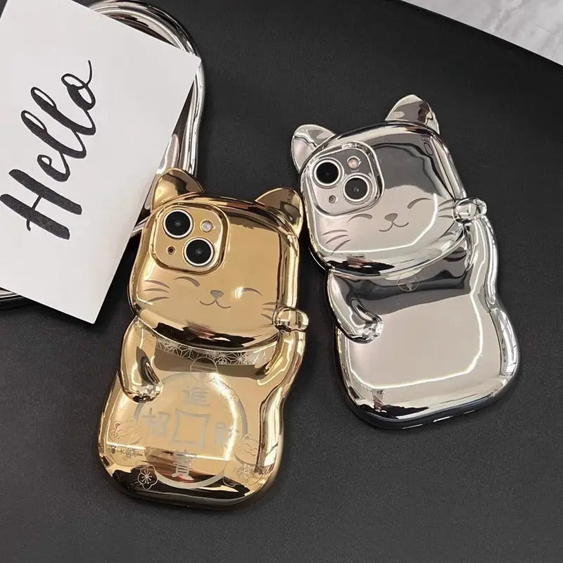 Luxury Chinese Style Electroplated Fortune Cat Phone Case New Female Prime Mart