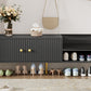 TREXM Modern Shoe Storage Bench with Cushion (Gray)