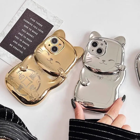 Luxury Chinese Style Electroplated Fortune Cat Phone Case New Female Prime Mart