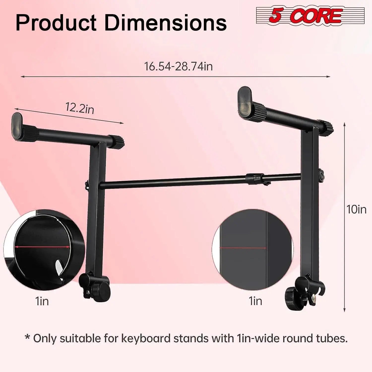 5 Core Keyboard Stand 2 Tier Adjustable Electric Piano Sturdy Foldable Holder 5 Core