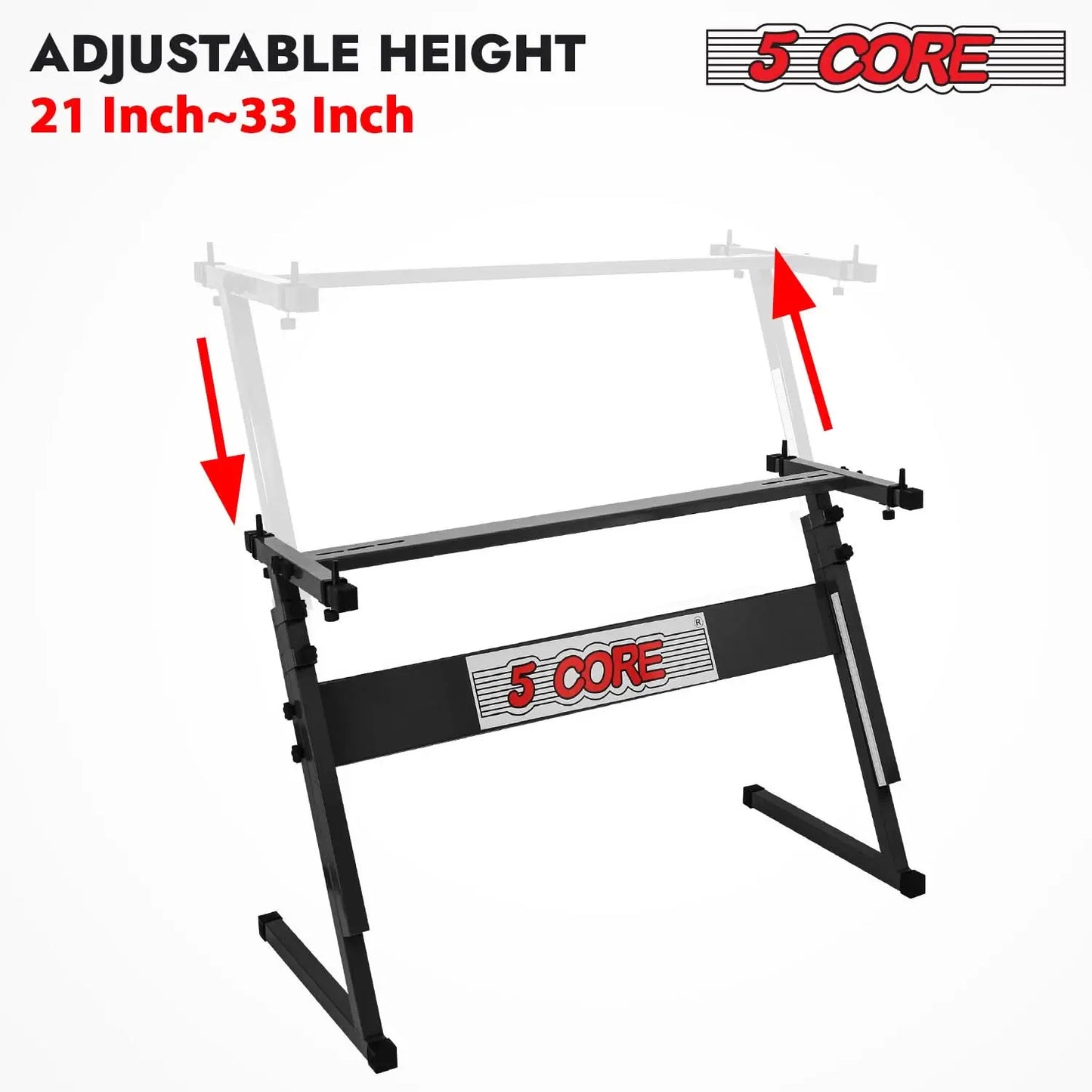5 Core Keyboard Stand Z Style Height Adjustable Sturdy Piano Riser Lift Holder Stands 5 Core