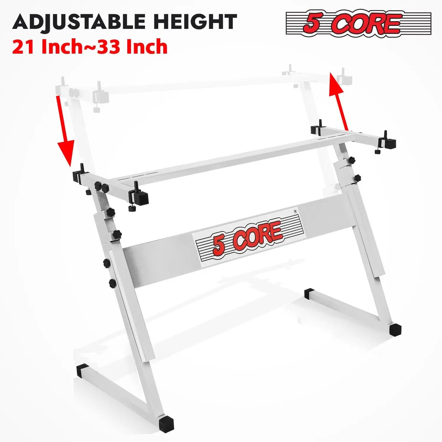 5 Core Keyboard Stand Z Style Height Adjustable Sturdy Piano Riser Lift Holder Stands 5 Core